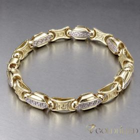   Exklusives antiallergenes vergoldetes Armband „Goldfilled“, 22cm lang und 8-9 mm Breite, 14K-Farbe