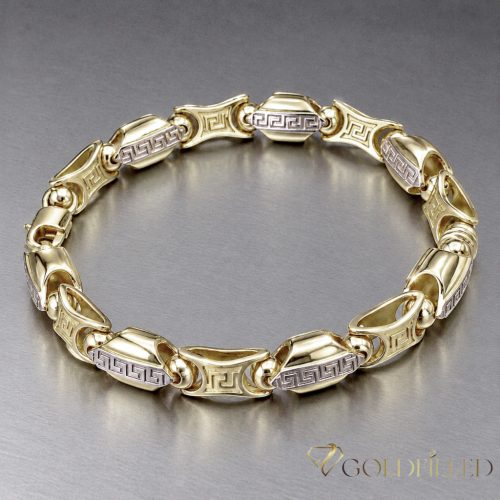 Exklusives antiallergenes vergoldetes Armband „Goldfilled“, 22cm lang und 8-9 mm Breite, 14K-Farbe