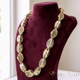   Goldfilled Antiallergisches Luxus Barakka Halskette 70cm Lang und 16mm Breit (230g) Farbe 14K Multicolor