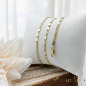   Antiallergische Goldfilled-Halskette 60cm/2mm + Armband 19cm, Farbe 14K