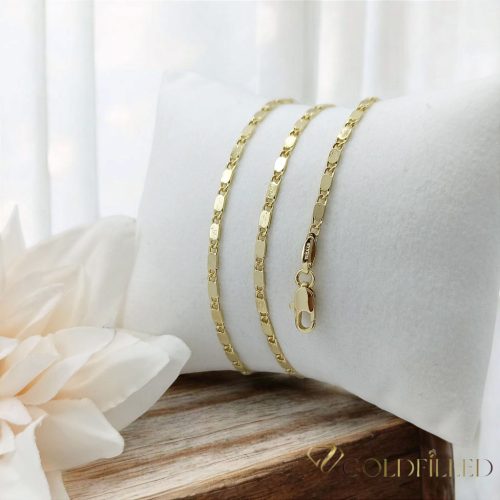 Antiallergische Goldfilled-Halskette 60cm/2mm + Armband 19cm, Farbe 14K