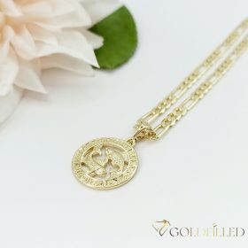   Goldfilled antiallergene Halskette 50cm / 4mm + Fische Anhänger 14K Farbe