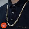 Goldfilled Antiallergisches Luxus Barakka Halskette 60cm Lang und 11mm Breit (145g ! ) Farbe 14K Multicolor