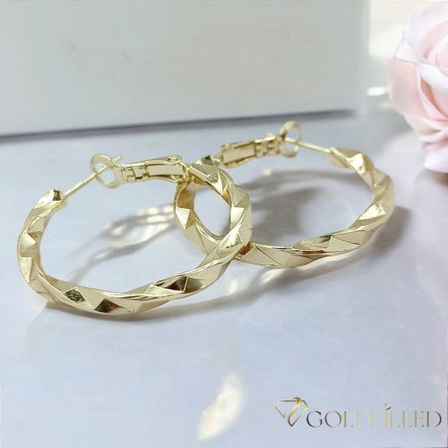 Goldfilled Antiallergene Gedrehte Creolen 30mm 14K Farbe	