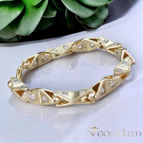 Antiallergisches Goldfilled-Armband 22cm /11mm, mehrfarbig