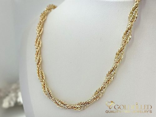 Exklusive antiallergene vergoldete Halskette „Goldfilled“, 45 cm lang und 6,5 mm breit , 14K-Farbe