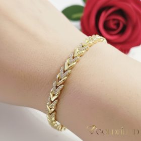   Antiallergenes vergoldetes Armband „Goldfilled“, 19cm lang und 6 mm Breit, 14K-Farbe