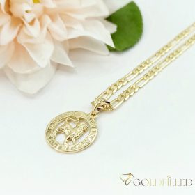   Goldfilled antiallergene Halskette 50cm / 4mm + Löwe  Anhänger 14K Farbe