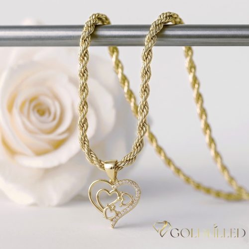 Antiallergische Goldfilled-Halskette 55cm/3mm + Anhänger, Farbe 14K
