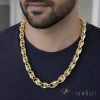 Exklusive antiallergene vergoldete Halskette „Goldfilled“, 70 cm lang und 10 mm breit, 14K-Farbe (115 gramm)