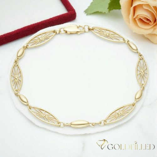 Antiallergenes vergoldetes Armband „Goldfilled“, 19 cm lang und 4-7 mm Breit, 14K-Farbe