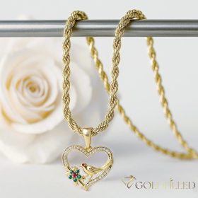   Antiallergische Goldfilled-Halskette 60cm/3mm + Anhänger, Farbe 14K