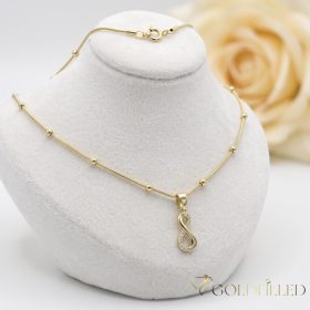   Antiallergische Goldfilled-Halskette 45cm/1mm + Anhänger, Farbe 14K