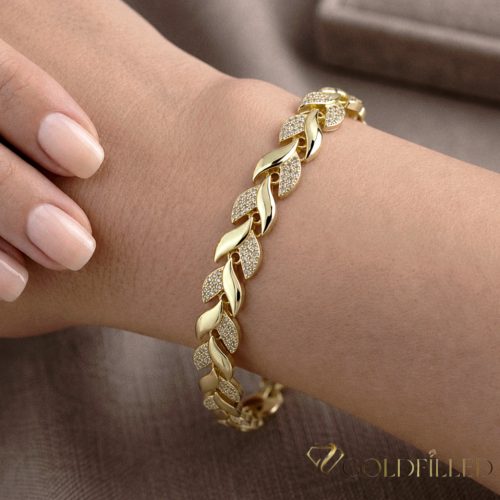 Antiallergenes vergoldetes Armband „Goldfilled“, 17cm lang und 8 mm Breit, 14K-Farbe