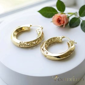 Goldfilled Antiallergene  Creolen 35mm 14K Farbe	