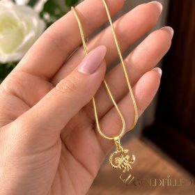   Goldfilled antiallergene Halskette 45cm / 1mm + Skorpion Anhänger 14K Farbe