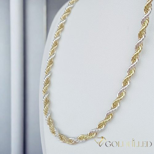 GOLDFILLED Antiallergenes Halskette 50cm lang und 4mm breit 14K Farbe Multicolor 