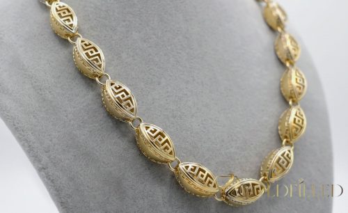 Exklusive antiallergene vergoldete Halskette „Goldfilled“, 70 cm lang und 10 mm breit, 14K-Farbe (115 gramm)