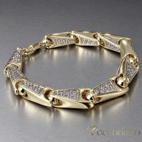   Antiallergisches Goldfilled-Armband 22cm /11mm, mehrfarbig 14K
