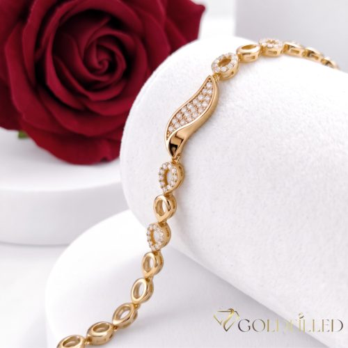 Antiallergenes vergoldetes Armband „Goldfilled“, 17 cm lang und 6 mm Breit, 18K-Farbe