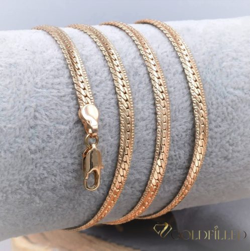 Antiallergische vergoldete Halskette „Goldfilled“, Länge 45cm und breite 3 mm, Farbe 18K