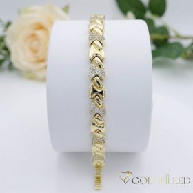   Antiallergenes vergoldetes Armband „Goldfilled“, 17cm lang und 8 mm Breit, 14K-Farbe