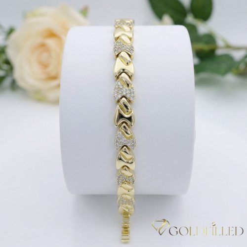 Antiallergenes vergoldetes Armband „Goldfilled“, 17cm lang und 8 mm Breit, 14K-Farbe