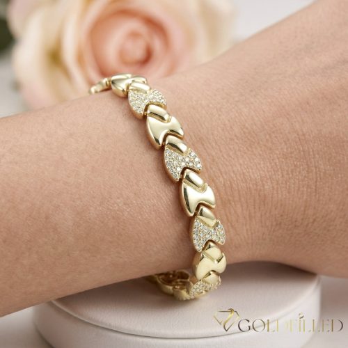 Antiallergenes vergoldetes Armband „Goldfilled“, 17cm lang und 8 mm Breit, 14K-Farbe