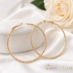 Goldfilled Antiallergene Creolen 50mm 18K Farbe	