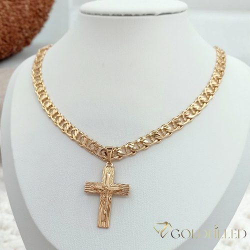 Antiallergische Goldfilled-Halskette 55cm/7mm + Anhänger, Farbe 18K