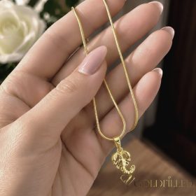   Goldfilled antiallergene Halskette 45cm / 1mm + Krebs Anhänger 14K Farbe